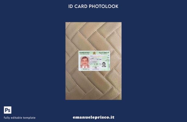 modello FRONTALE photolook della scheda di registrazione del Marocco in stile ve